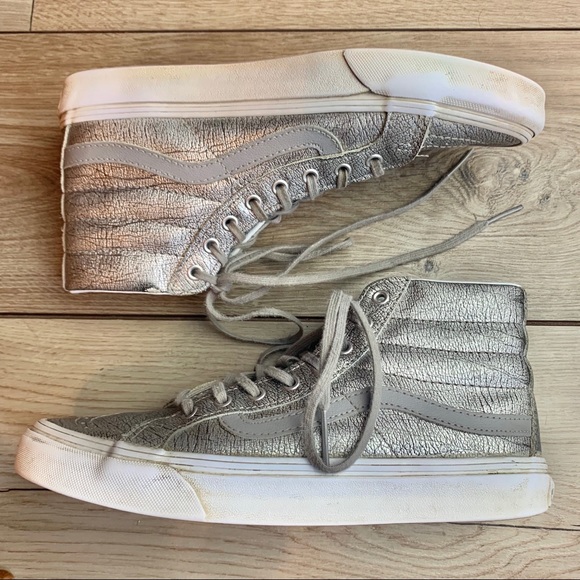 silver high top vans